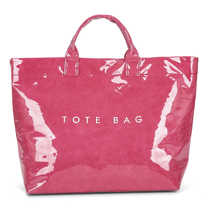 Retro Waterproof Patent Tote Bag_BDHL8200