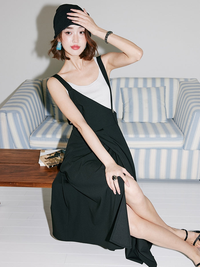 Irregular Shoulder Strap Skirt_BDHL7535