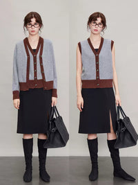 Contrast Colour Vest Or Cardigan_BDHL6632