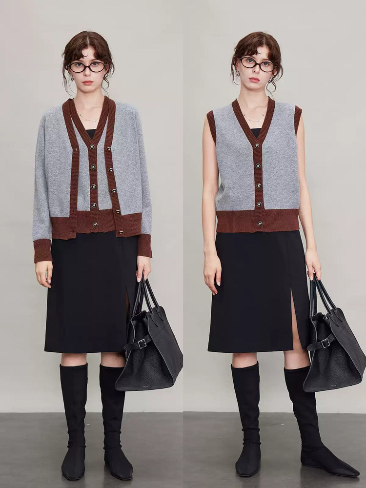 Contrast Colour Vest Or Cardigan_BDHL6632