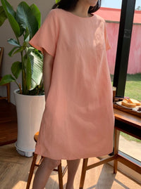 Short Sleeve Midi Length Dress_BDHL6274