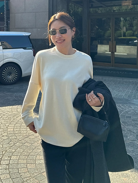 Crew Neck Relaxed Fit Sweatshirt_BDHL8006