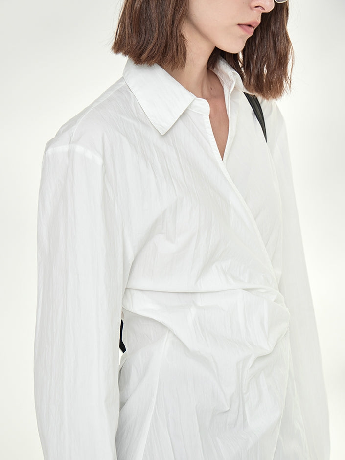 Asymmetrical Waist Belt Shirt_BDHL7789