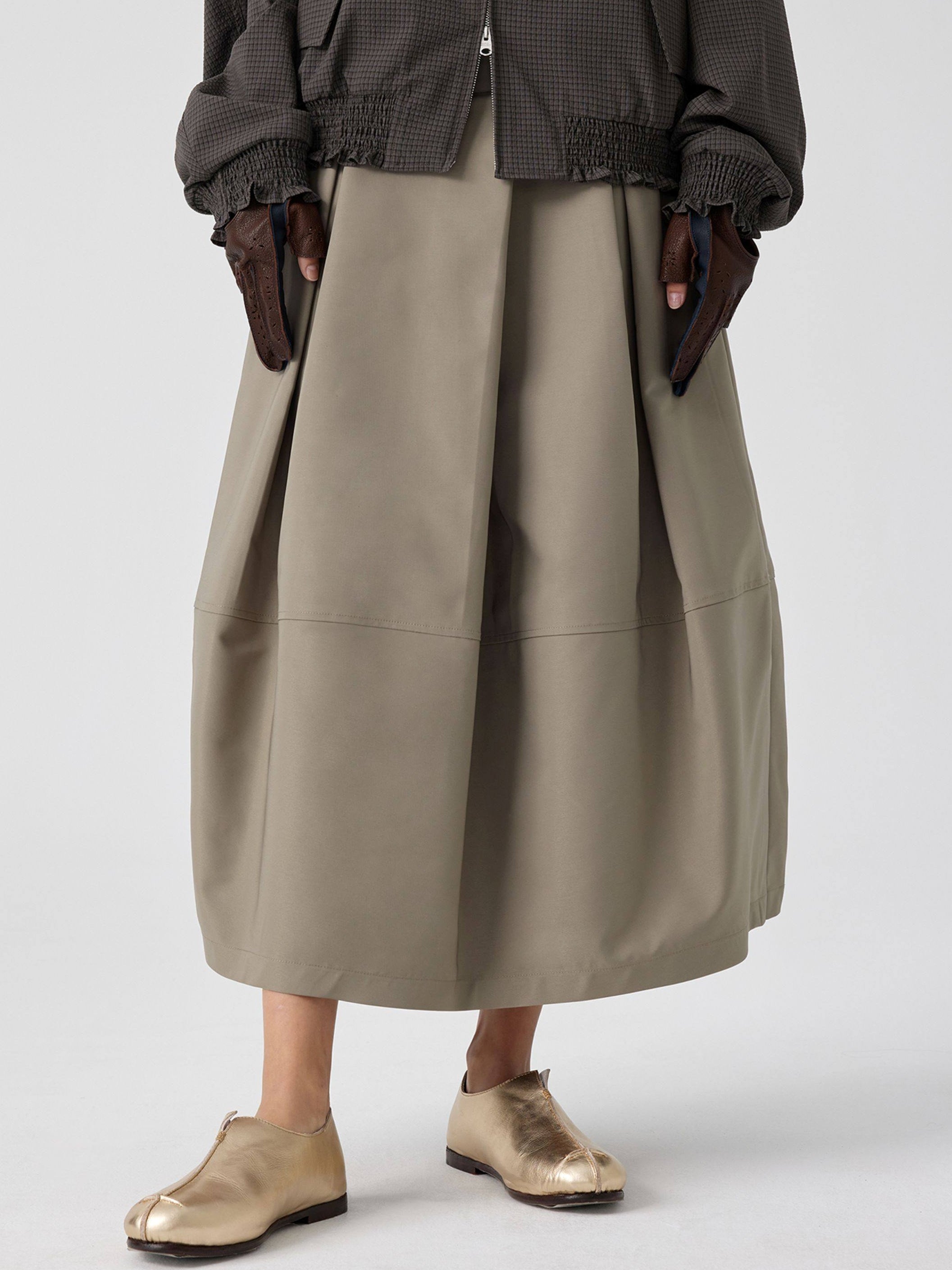 Pleated Bubble Long Skirt_BDHL8168