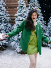 Green Tweed Jacket Or Skirt_BDHL6842