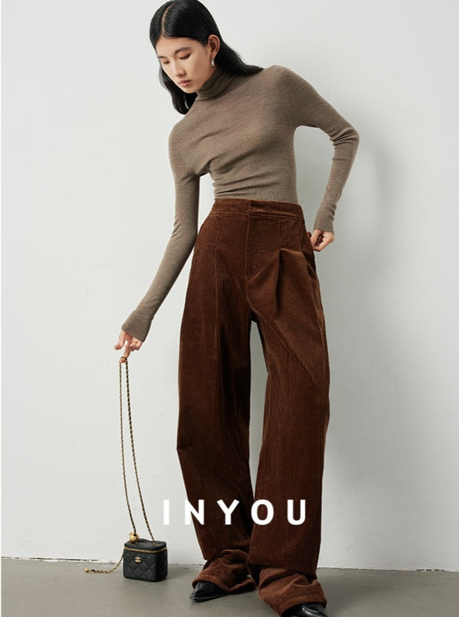 High-waisted corduroy pants_BDHL5304