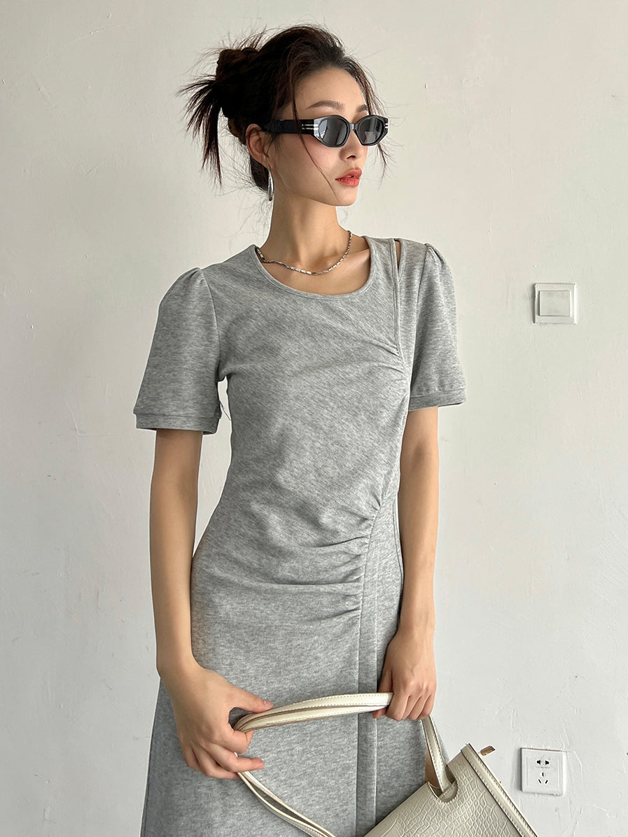 Slit Sleeveless Knit Dress_BDHL7569