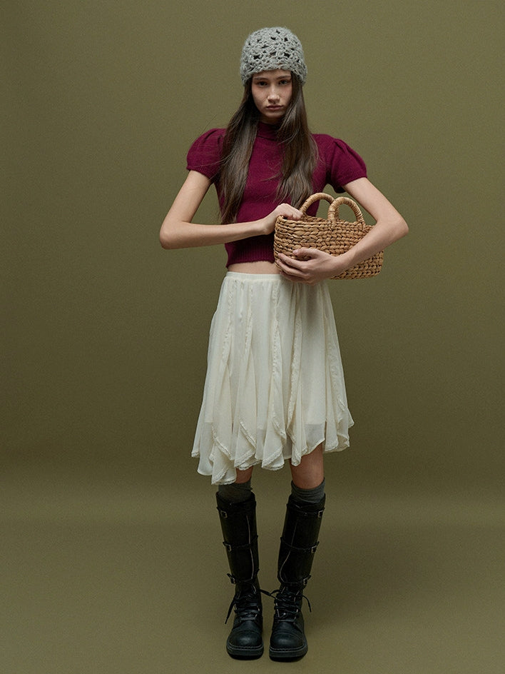 Bubble-Sleeve Turtleneck Knit_BDHL8159