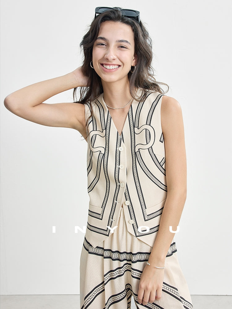 Printed Slim Vest Or Casual Pants_BDHL7485