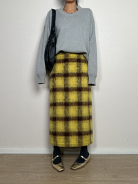 Slimming Plaid Straight Skirt_BDHL6740