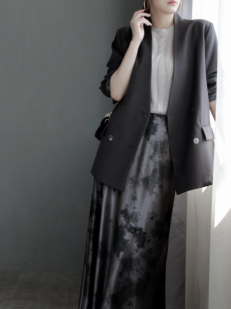 Collarless Slim Suit Jacket_BDHL7260