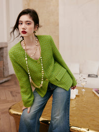 Green Tweed Jacket Or Skirt_BDHL6842