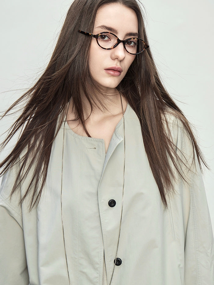 Collarless Long Windbreaker_BDHL7102