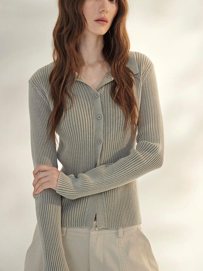Lapel Knit Cardigan Jacket_BDHL7668