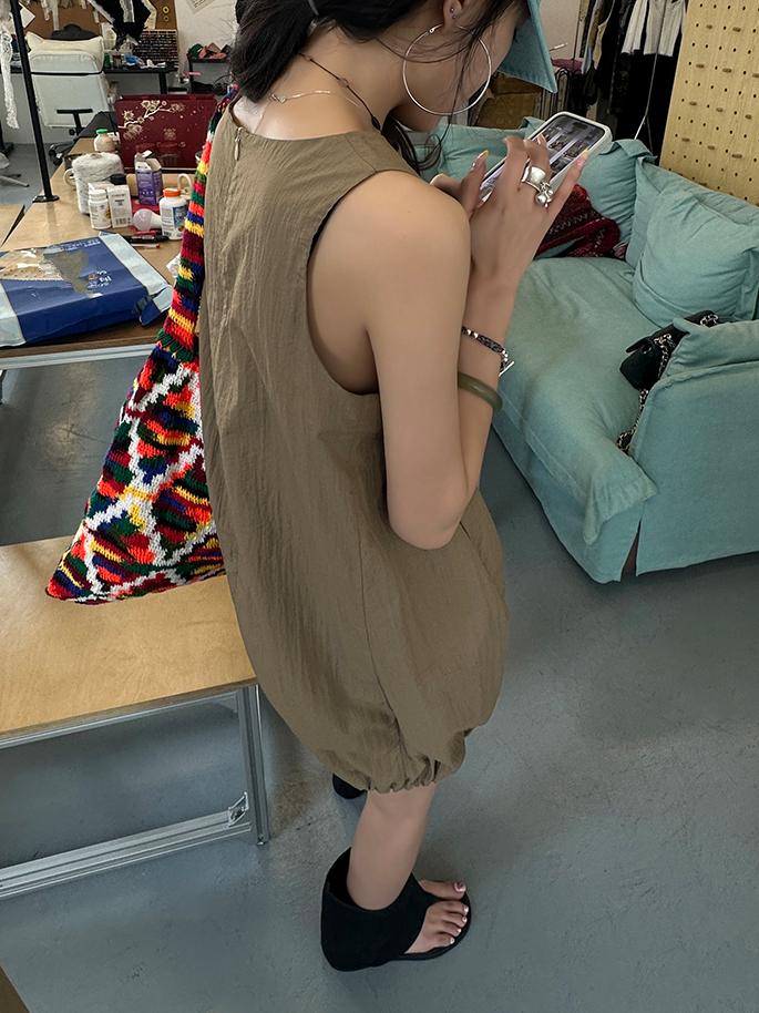 蕾絲下擺無袖洋裝_BDHL7254