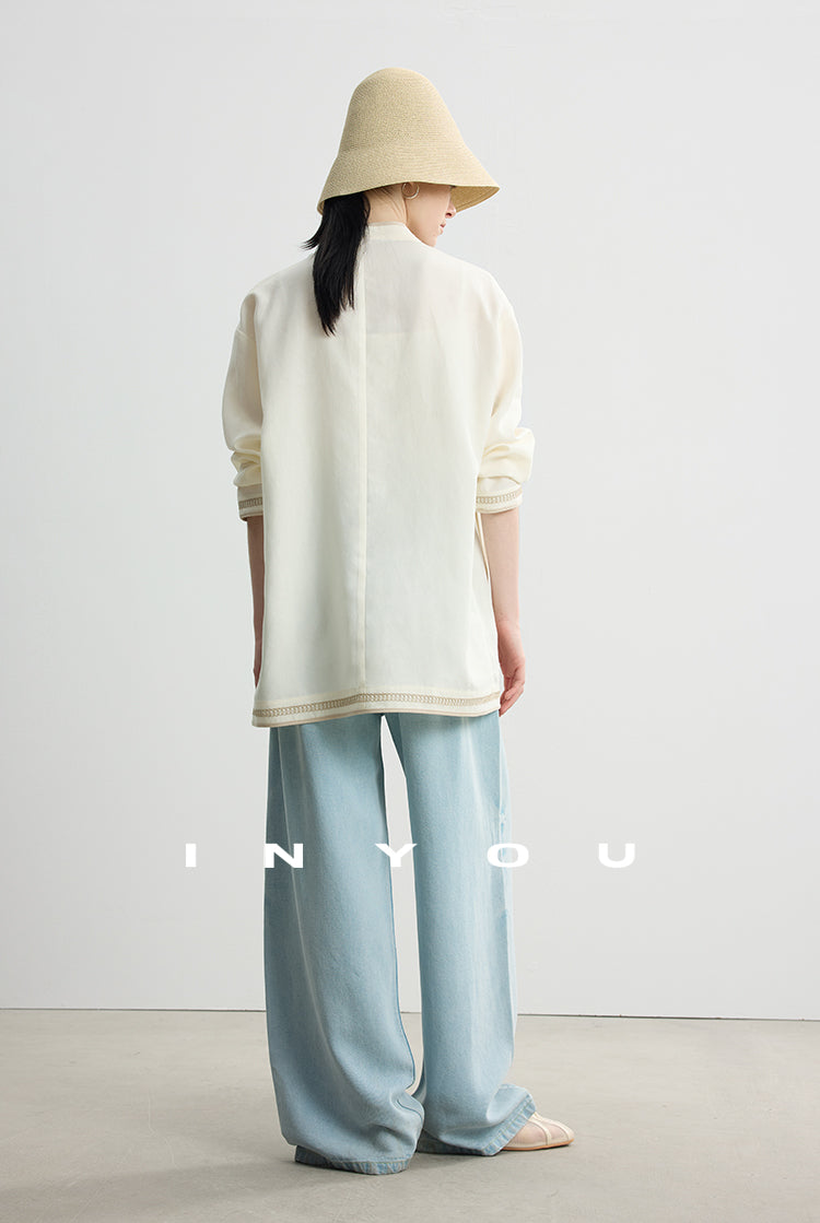 Collarless Embroidered Jacket_BDHL7486