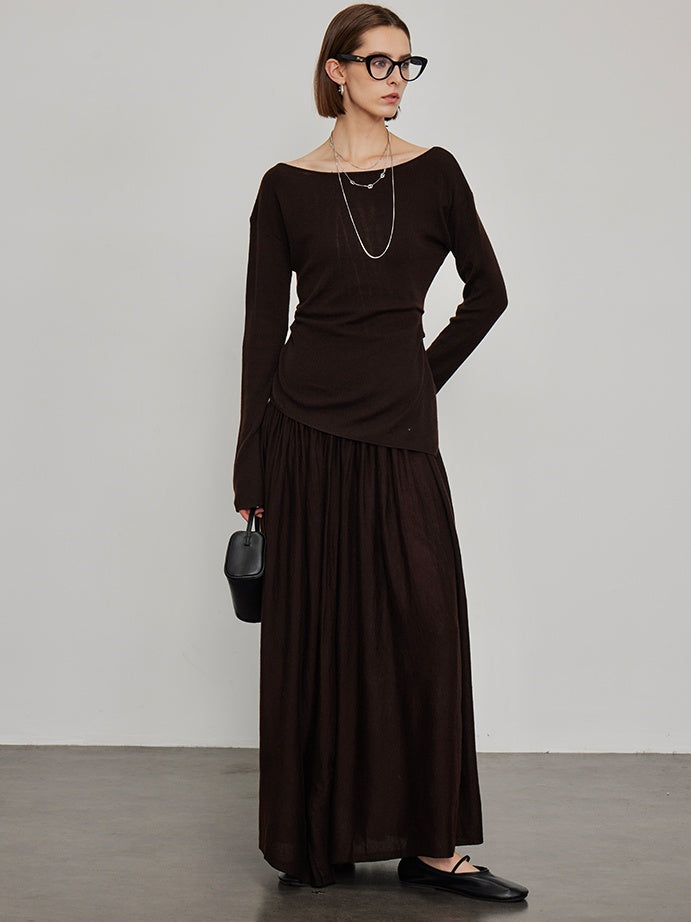 Knitted Slit Tops or Pleated Skirt_BDHL6450
