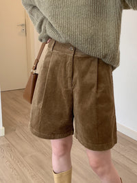 Corduroy A-Line Mid-Length Shorts_BDHL6769