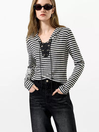 Striped Hooded Slim-Fit Sweatshirt_BDHL7002