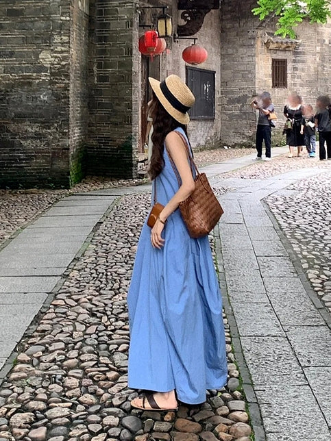 Sleeveless Blue Dress_BDHL7549