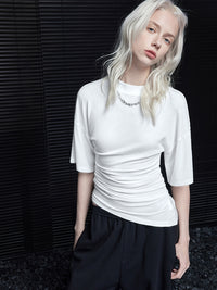 White Waist Slim T-Shirt_BDHL7040