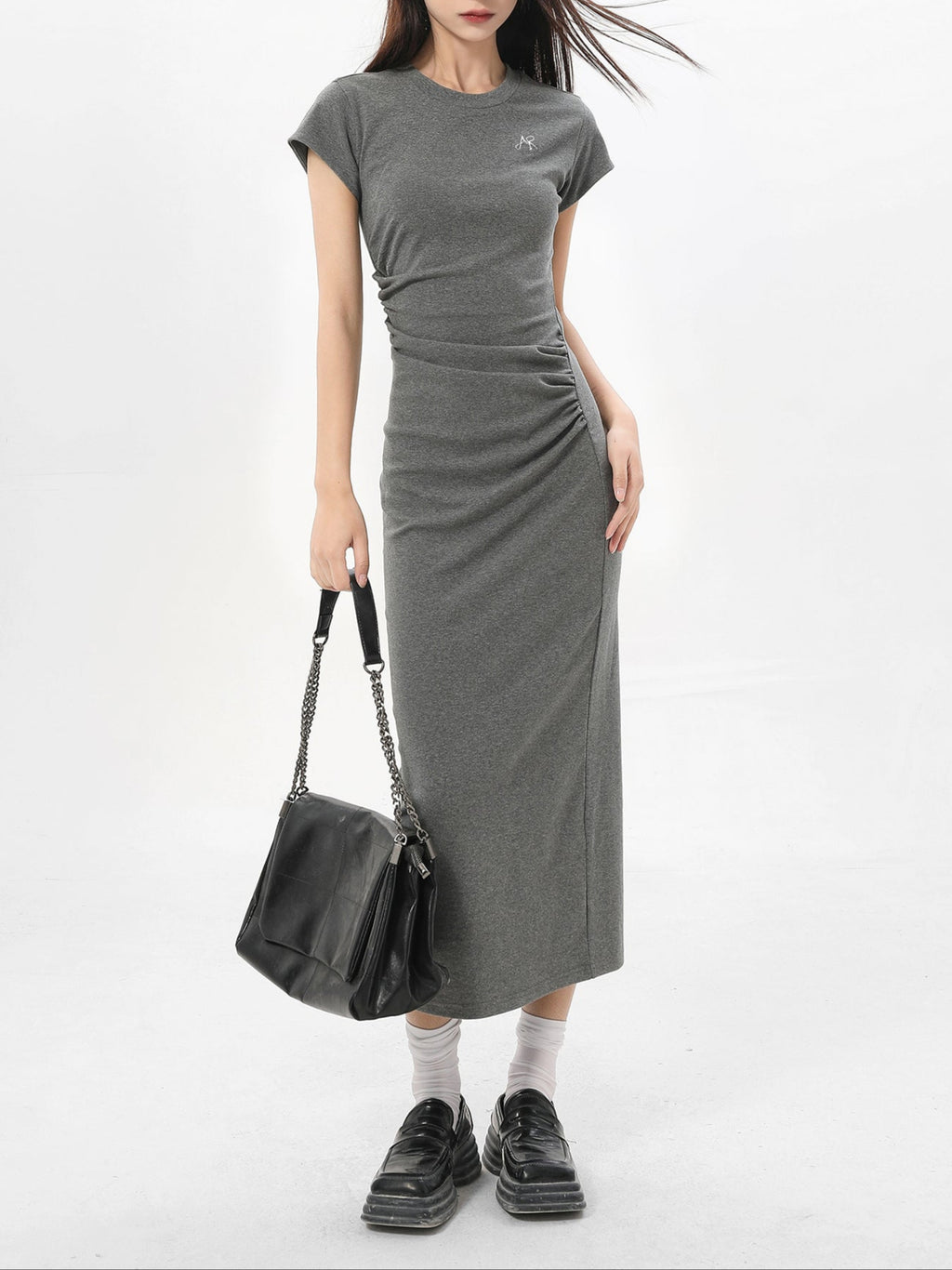 Slim Long T-Shirt Dress_BDHL7552