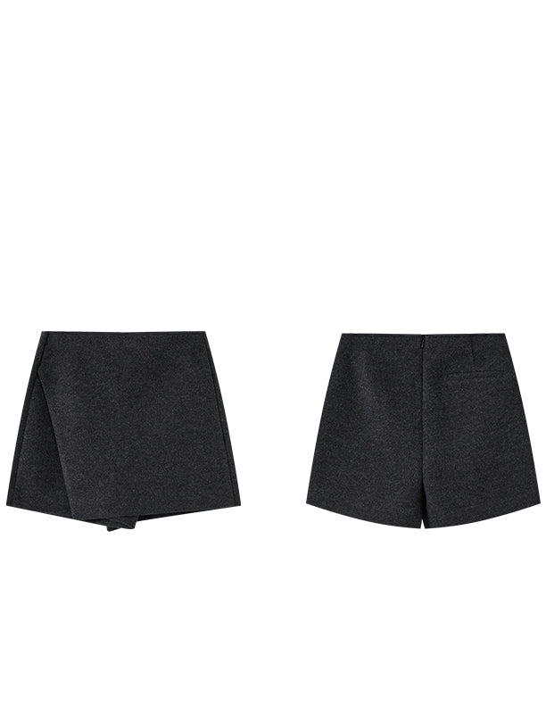 Simple Design Skirt-Style Shorts_BDHL6777
