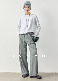 Straight Wide Knit Pants_BDHL6902