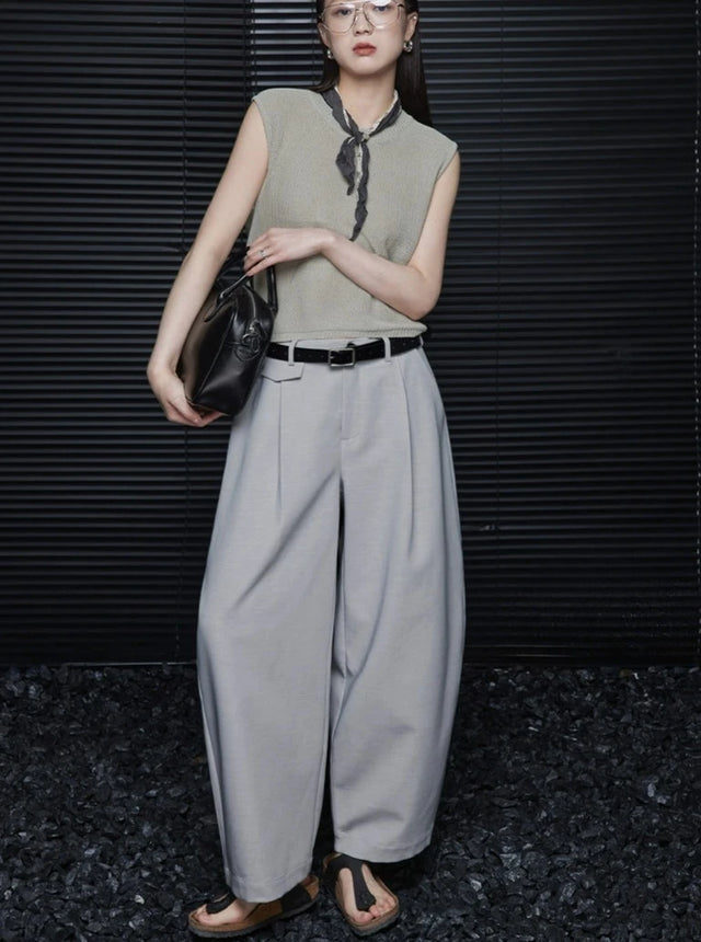 High Waisted Drape Wide Leg Pants_BDHL5948