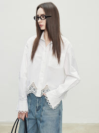 Lace Hollow Hem Shirt_BDHL7096