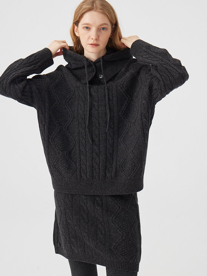 Cable Knit Tops Or Skirt Or Hood_BDHL8120