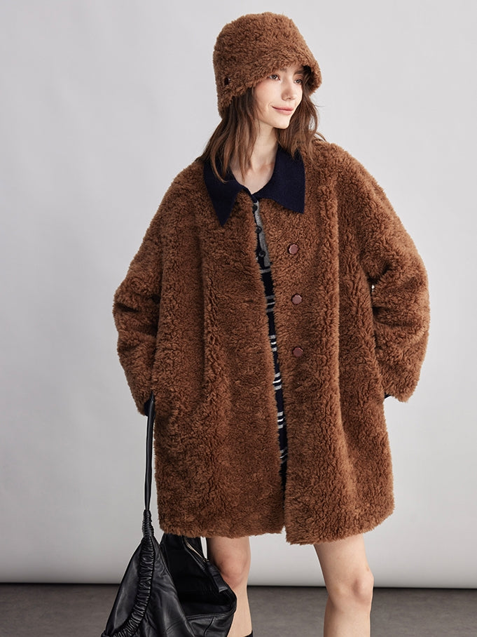 Fluffy Collarless Coat_BDHL7940