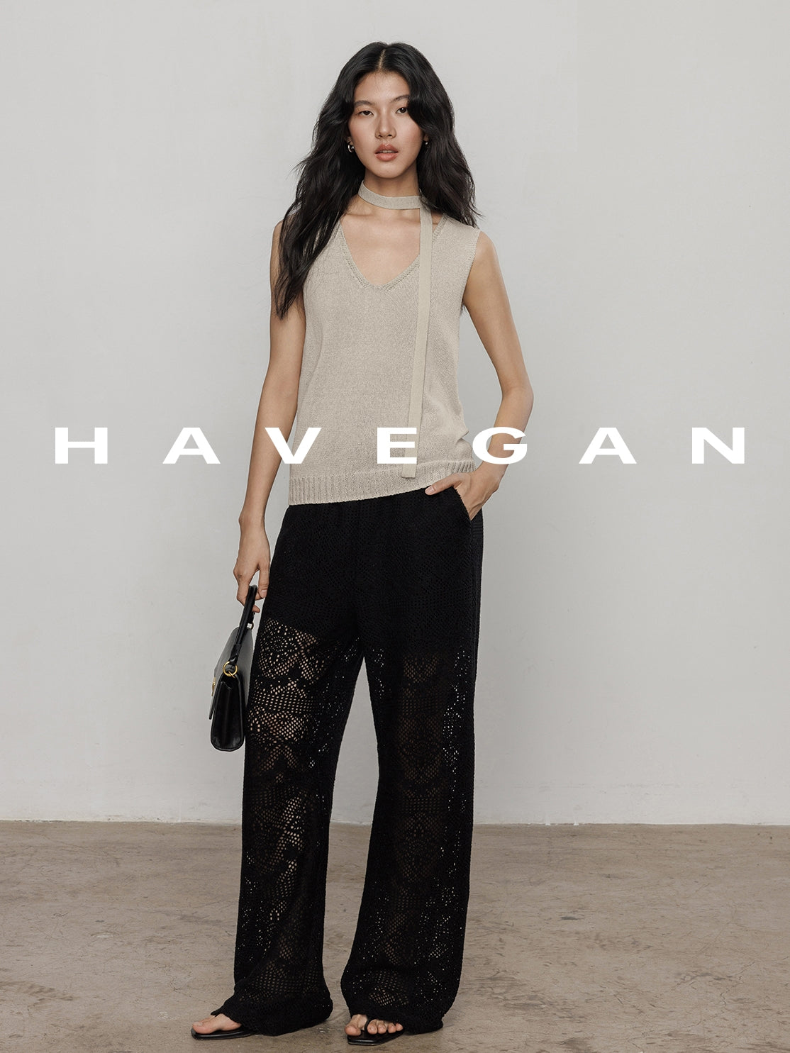V-Neck Tie-Strap Knitted Vest_BDHL7477