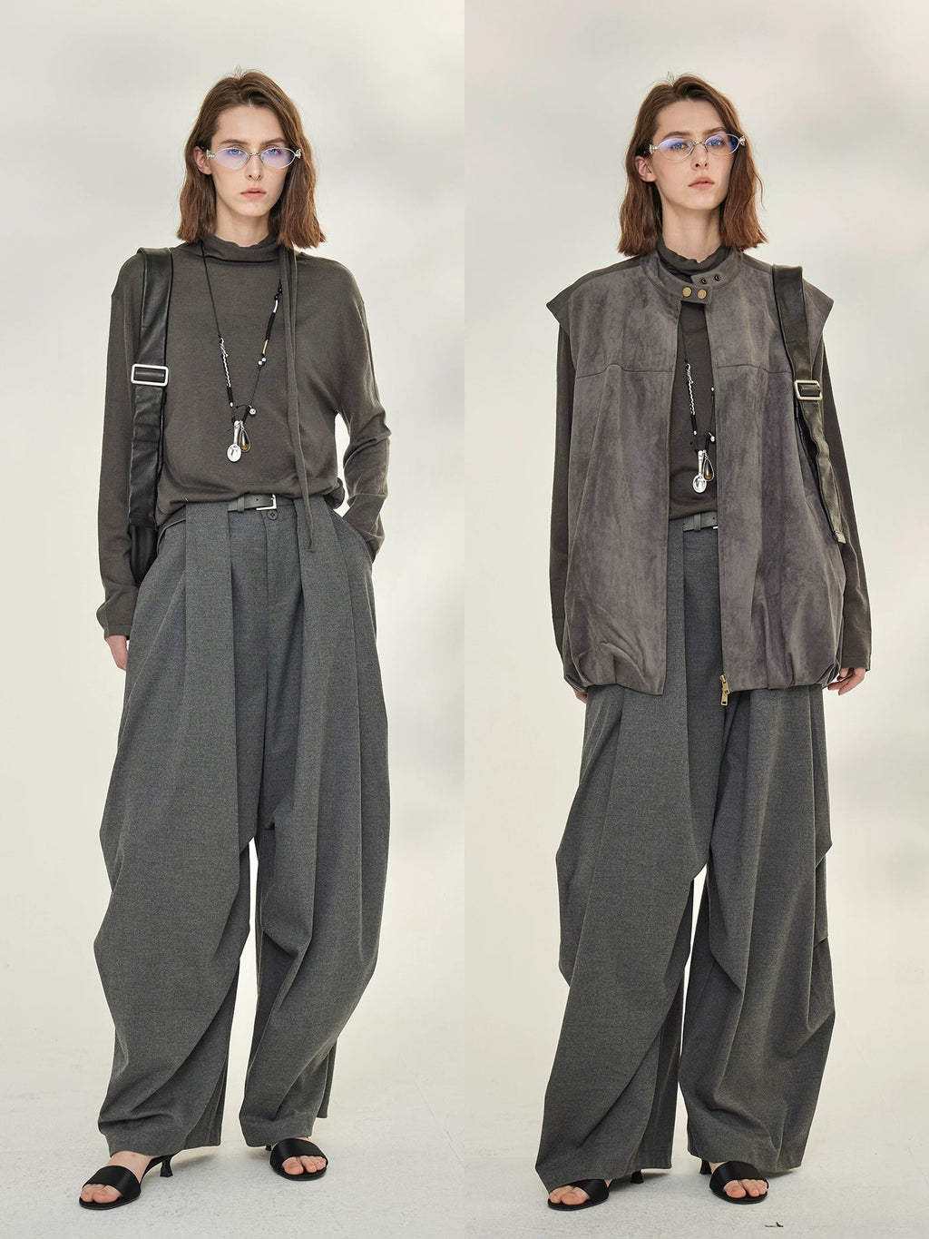 Ribbon-Tie Short-Sleeved Or Long-Sleeved Tops_BDHL7790