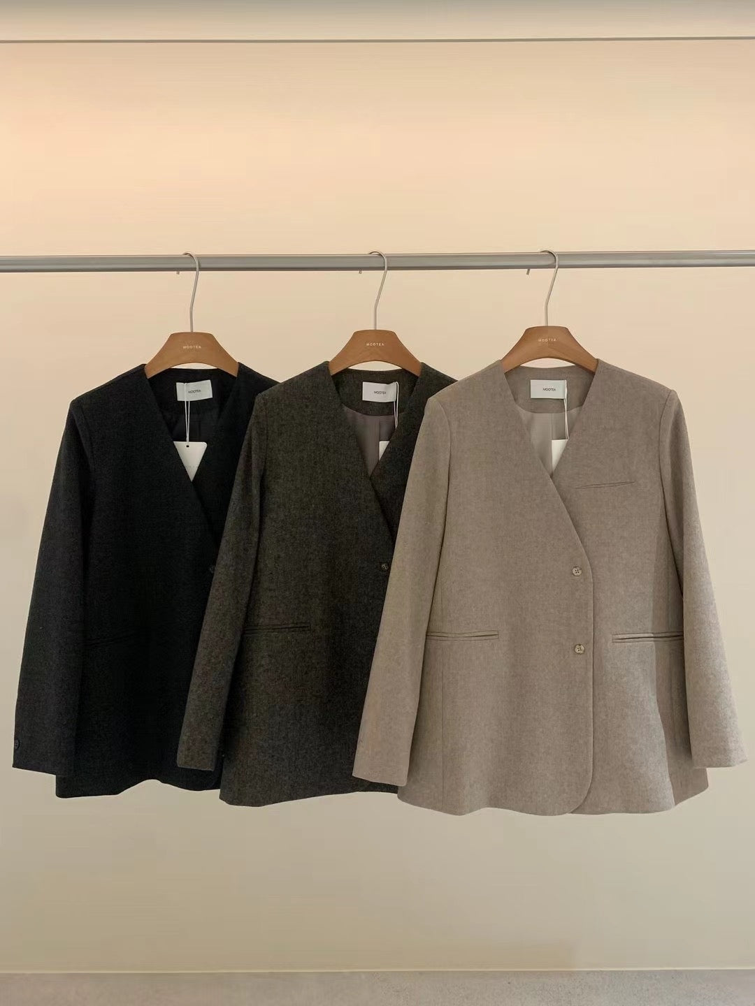 Loose-Fitting Collarless Jacket_BDHL7148
