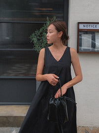 Loose Backless Suspender Dress_BDHL7247