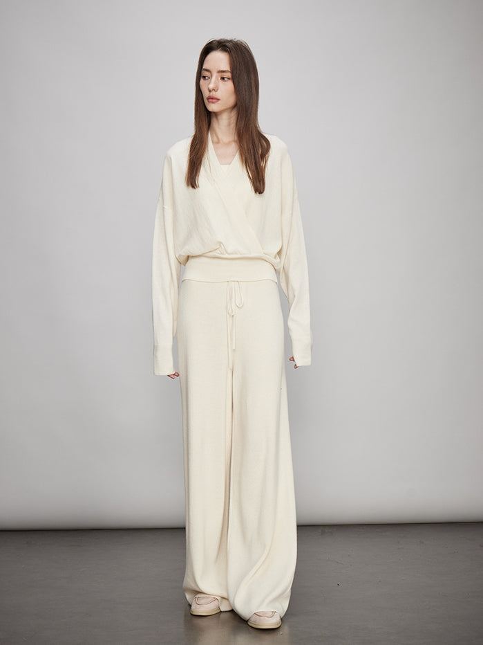 V-Neck Knit Tops Or Elasticated Waist Pants_BDHL7990