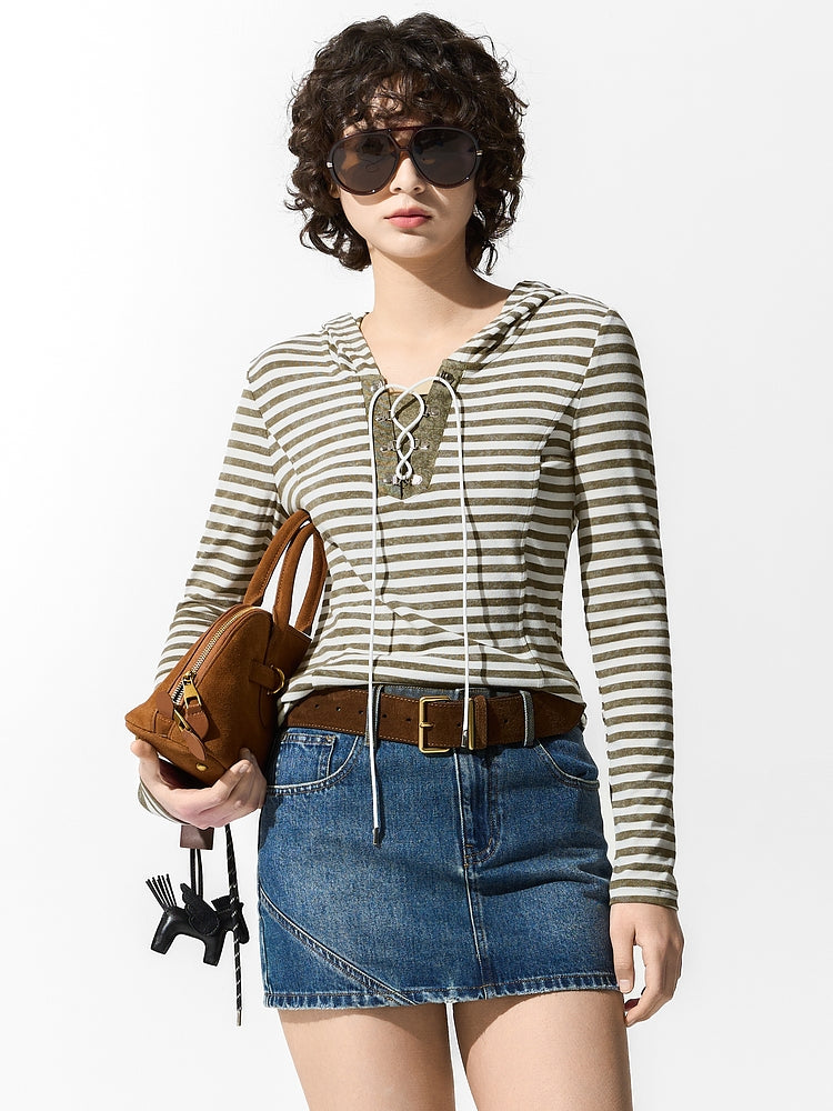 Striped Hooded Slim-Fit Sweatshirt_BDHL7002