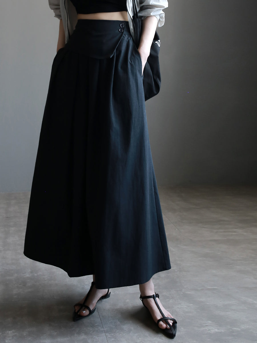 Waist Design A-Line Skirt_BDHL7572