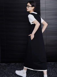 Black and white two-piece design dress_BDHL5814