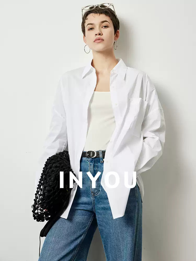 Boyfriend Silhouette Simple Shirt_BDHL6394