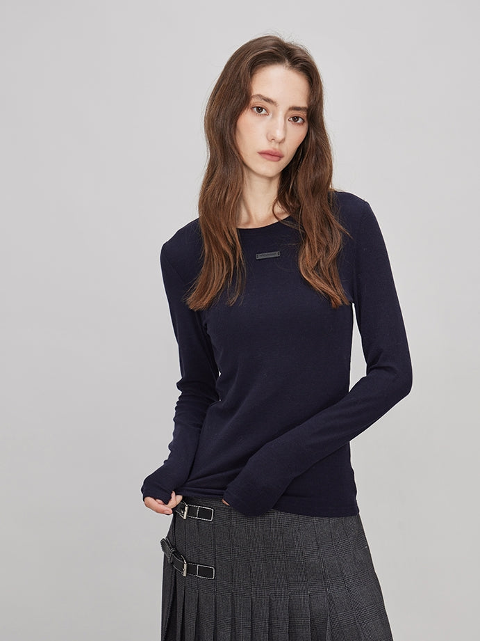 Simple Slim Knit Tops_BDHL7937