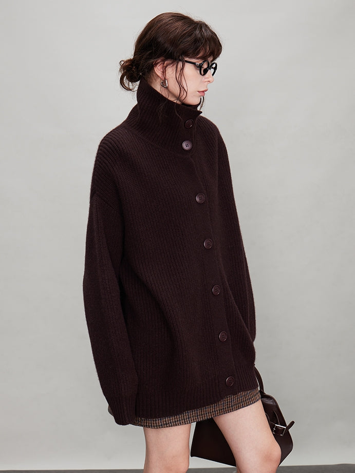 厚針織長版翻領開襟衫_BDHL7942