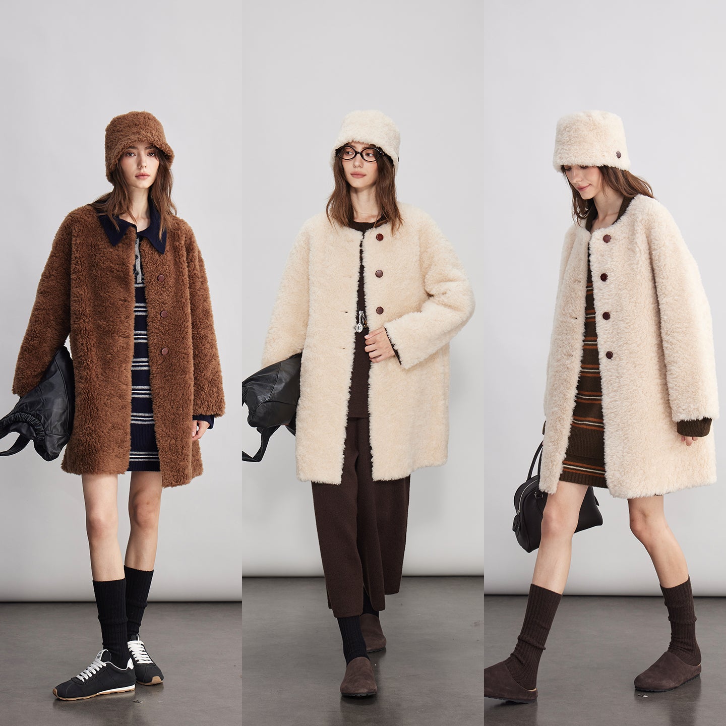 Fluffy Collarless Coat_BDHL7940
