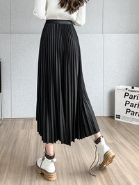 Irregular A-Line Pleated Skirt_BDHL7219
