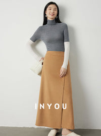 Hooded loose top and long skirt_BDHL5298