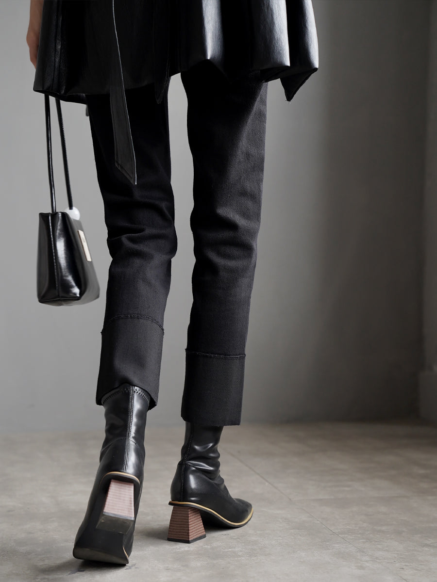 Patchwork Straight Cropped Pants_BDHL7929