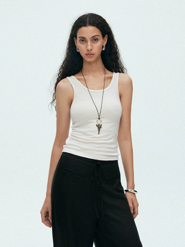 Henry Neck Tank Top Or White Tank Top_BDHL7515