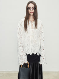 3D Hollow Lace Knit Tops_BDHL7098