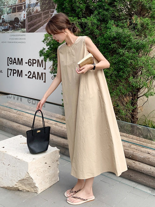 Back Hollow Sleeveless Dress_BDHL6226